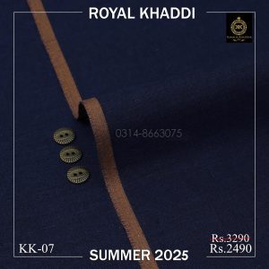 KK-07 Navy Blue Kamalia Khaddar Summer Collection