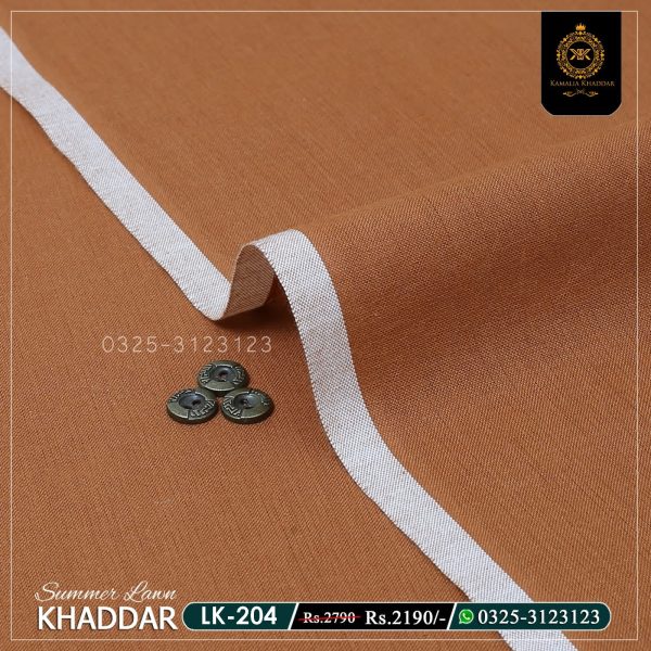 LK-204 Dark Brown Summer Lawn Khaddar