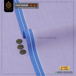 KK-08 Indigo Swiss Khaddi Summer Khaddar