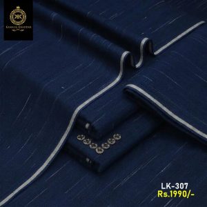 LK-307 Navy Blue Designer Summer Lawn Khaddar