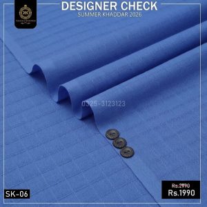 SK-06 Check Designer Summer Khaddi