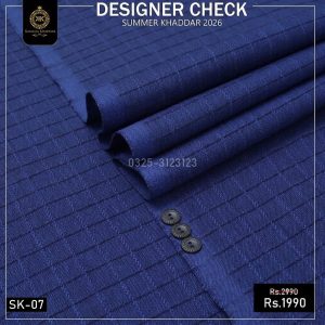 SK-07 Check Designer Summer Khaddi