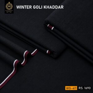 Kamalia Khaddar Goli Khaddar represents a distinctive construction and texture within winter Khaddar. Its character comes from the way the yarns are arranged and woven, creating a fabric with a recognizable natural surface and a substantial winter feel.
